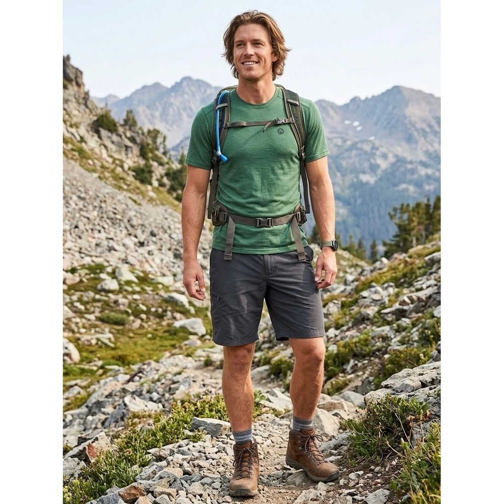 Marmot Mens Gray Recycled Nylon Hiking Shorts Size 40 Cargo Utility Outdoor
